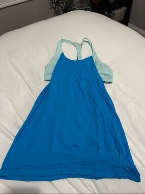 lululemon athletica Bright Blue Tank with Mint Racerback